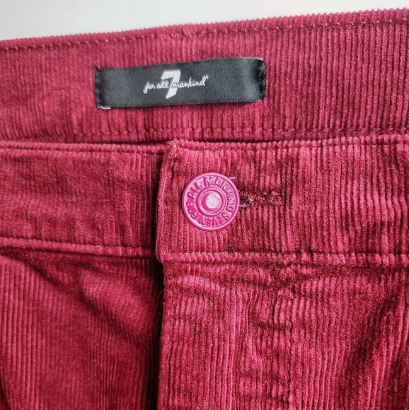 7 for all mankind ultra high-rise skinny boot tailorless burgundy corduroy Pants - Picture 17 of 17